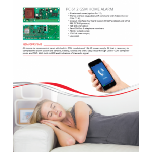 DSC PC GSM 612 Home Alarm контролен панел 6-12 зони с метална кутия, вграден GPRS модул и захранващ блок – Изображение 4