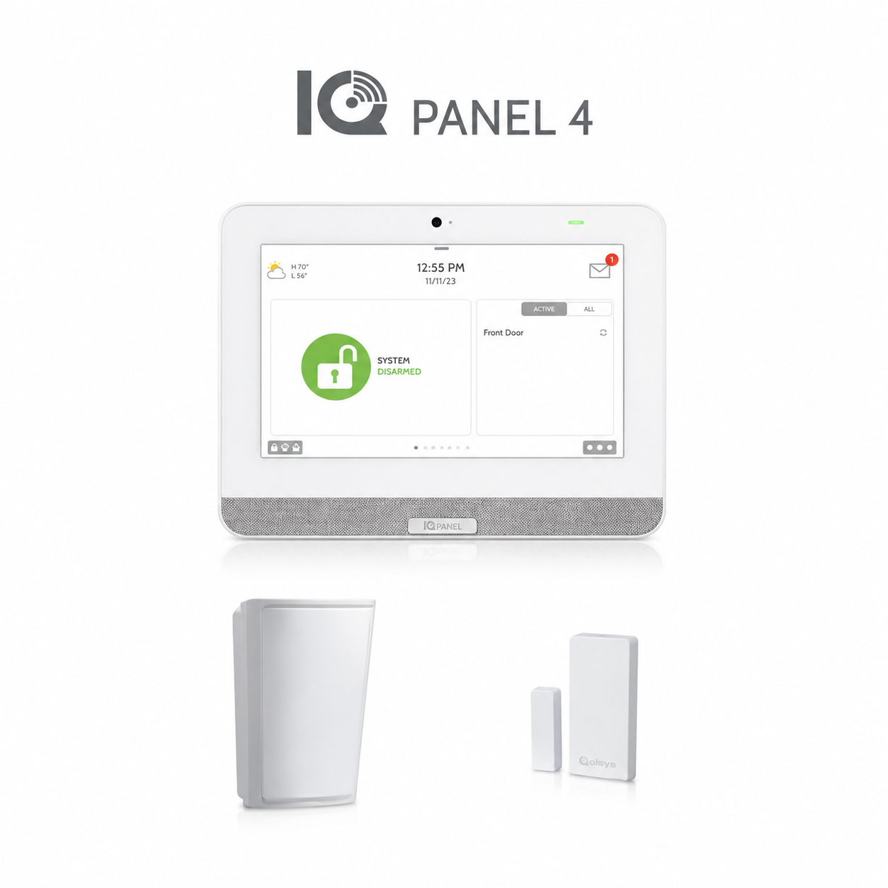 IQ Panel 4-комплект-300х300 Qolsys IQ Panel 4 - Комплект безжична алармена система с 7" дисплей, вградена камера, Wi-Fi и 4G комуникация – Изображение 1